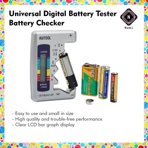 Universal Digital Battery Tester Battery Checker For All Battery C Aa Aaa D N 9v 6f22 15v Lcd