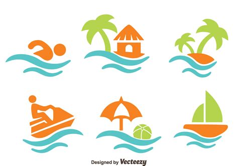 Beach Vacation Element Vectors 148397 Vector Art at Vecteezy