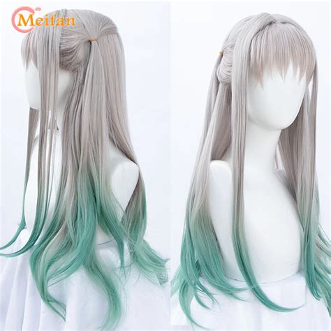 Meifan Perruque De Cosplay Synth Tique Lolita Lisse Longue Grise