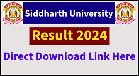 Siddharth University Result 2024 OUT Direct Link To Downloa