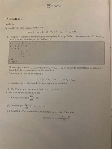 Mathématiques ECT ECRICOME 2020 Sujet Mister Prépa