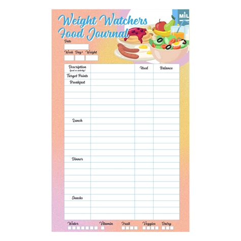 Weight Watchers Point Book 10 Free Pdf Printables Printablee