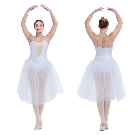 White Camisole Romantic Long Tutu Dress With Nude Insert Front And Nude