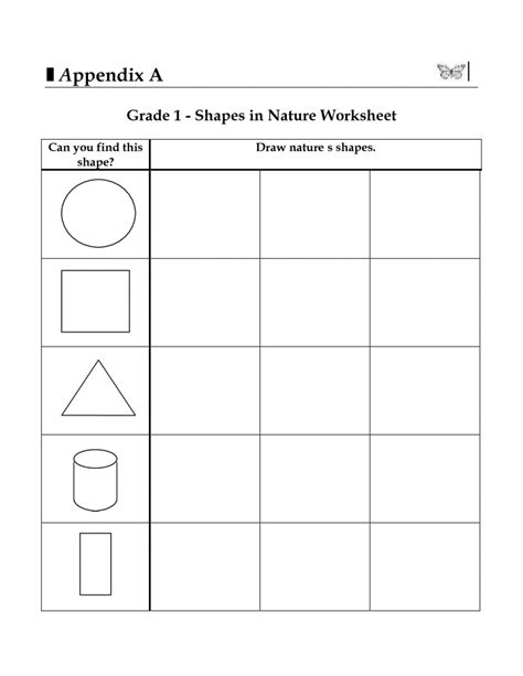 Shapes First Grade Worksheets