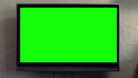 Flat Screen Tv Green Composited Television Stock Footage Video 100