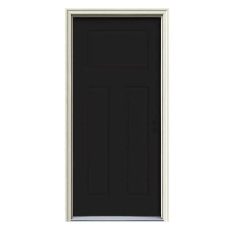 Jeld Wen In X In Panel Craftsman Black Painted Steel Prehung