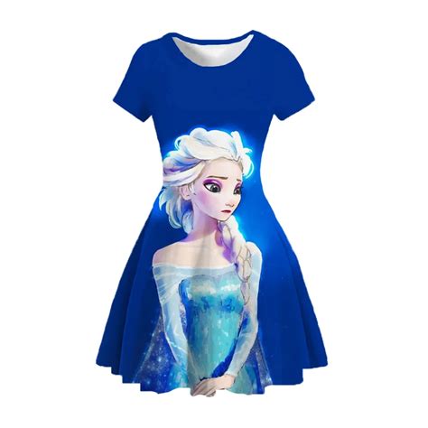 Girls Princess Dresses Ice Queen Elsa Princess Dresses 2 5y Girls A Line Skirt Home Stretchy