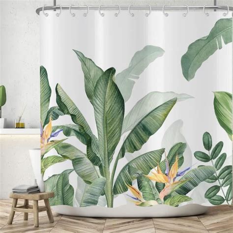 Rideau De Douche Feuilles X Cm Printemps Simplicit Tropical