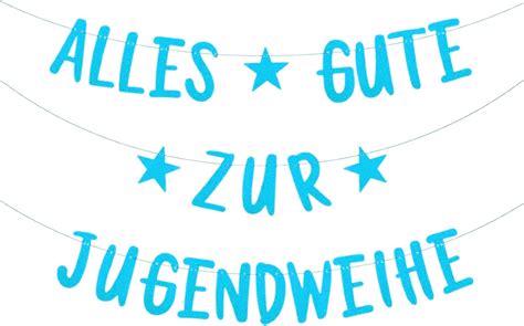 Alles Gute Zur Jugendweihe Girlande Blau Jugendweihe Deko Banner