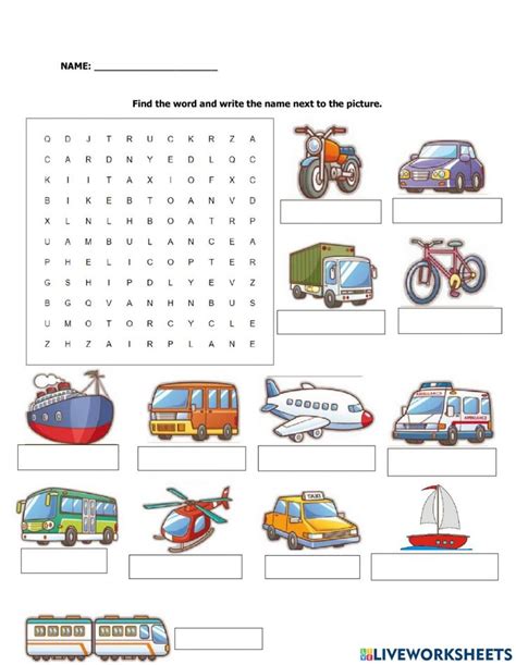 Transportation Worksheet For Nd Grade