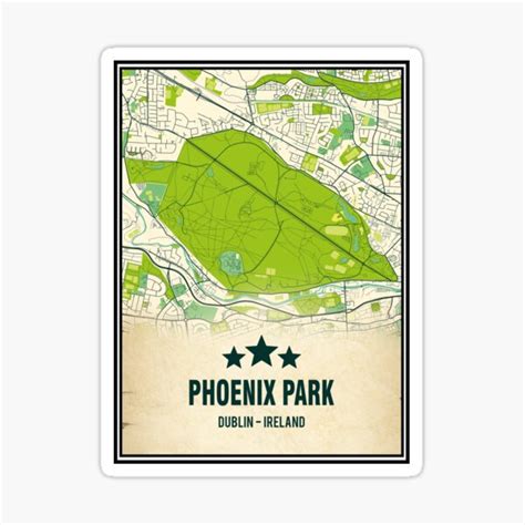 "phoenix park map art - phoenix park dublin map" Sticker by PostersProf1 | Redbubble