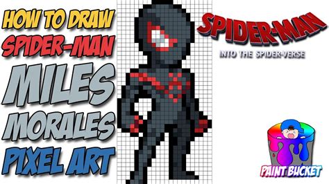 How To Draw Miles Morales Spider Man Into The Spider Verse Pixel Art