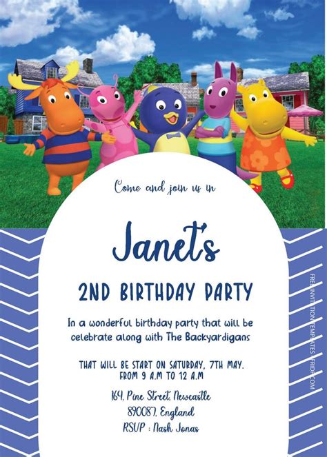 Free Editable PDF The Backyardigans Birthday Invitation Templates