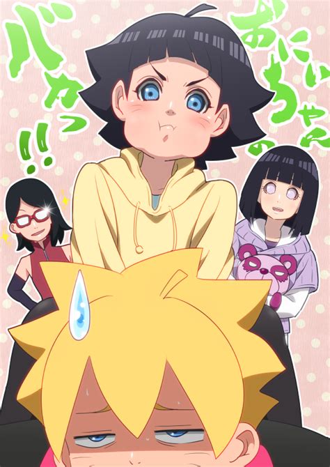 Safebooru Boy Girls Black Hair Blonde Hair Blue Eyes Blush Boruto