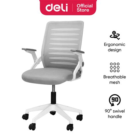 Deli Office Chair Kursi Kerja Kantor Kursi Staff Desain Ergonomis