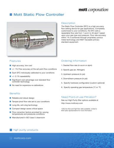 Flow Restrictors Mott Pdf Catalogs Technical Documentation Brochure