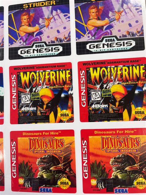 Sega Cartridge Game Replacement Labels Replace Your Game Etsy