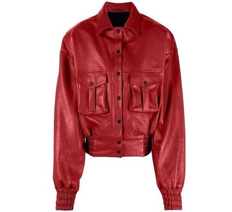 Mannei Parla Red Leather Jacket In 2024 Leather Jacket Leather