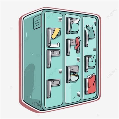 Cartoon Locker Has Inside Of It Vector Lockers Sticker Cartoon Png