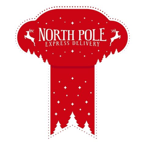 Premium Vector North Pole Express Delivery Christmas Stamp Design