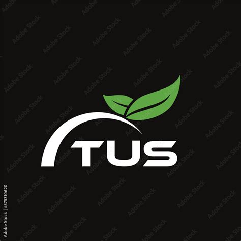 TUS letter nature logo design on black background. TUS creative ...