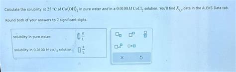 Answered Calculate The Solubility At 25 °c Of Bartleby