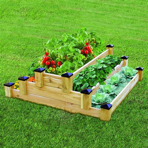 Three Tiered Western Cedar Garden Bed Pallets Garden Raised Garden