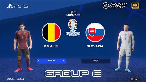 Belgium VS Slovakia UEFA EURO 2024 Group E EAFC 24 PS5 4K60FPS