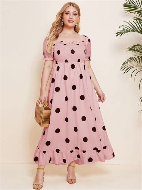 Plus Polka Dot Surplice Front Belted Dress Beautiful Long Dresses