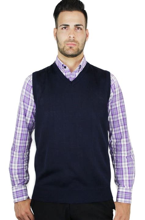 Blue Ocean Mens Solid Sweater Vest Sv 243