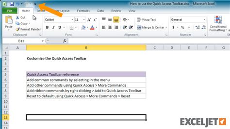 Excel Tutorial How To Use The Quick Access Toolbar