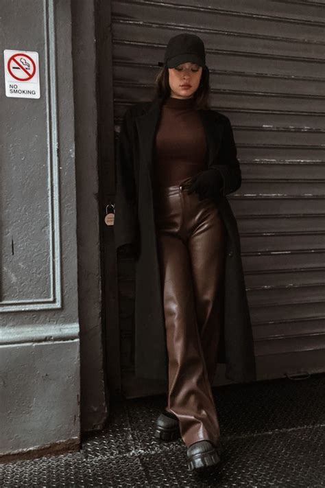 Winter Fits X Brown Leather Pants Artofit