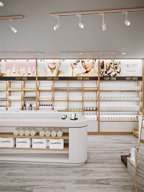 Modern Style Cosmetics Store Skin Care Display Showcase Design