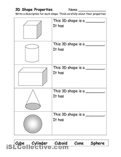 11 Best Images of 3- Dimensional Shapes Worksheets - 3-Dimensional ...