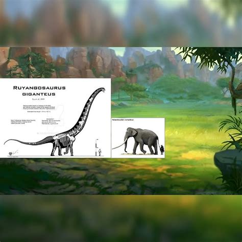 Palaeoloxodon Namadicus And Ruyangosaurus Giganteus Size Comparison