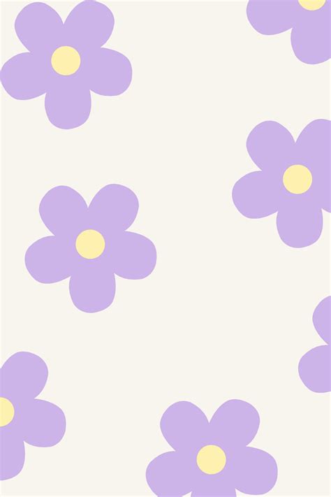 Purple Flower Wallpaper for Children's Rooms or Nurseries