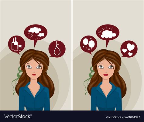 Depression And Happiness Royalty Free Vector Image