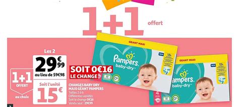 Promo Changes Baby Dry Maxi Géant Pampers chez Auchan iCatalogue fr