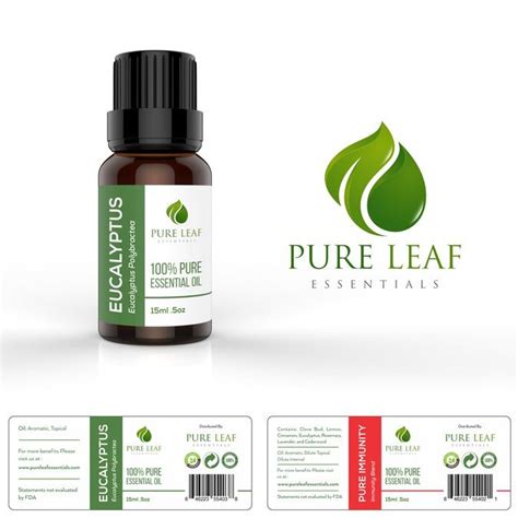 Design Essential Oil Bottle Labels For Pure Leaf Essentials By Rgphic