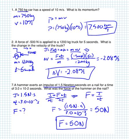 Momentum Impulse Theorem Regents Physics