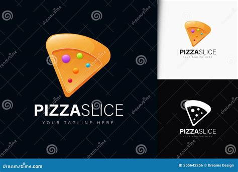 Pizza Slice Logo Design with Gradient Stock Vector - Illustration of graphic, symbol: 255642256