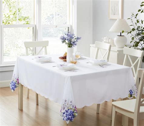 Newbridge Spring Hydrangea Rectangle Embroidered Easter Tablecloth 60 X 102 Inch Long Spring