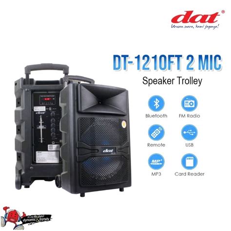 Jual DAT DT 1210FT SPEAKER AKTIF 12 INCH PORTABLE 2 MIC WIRELESS