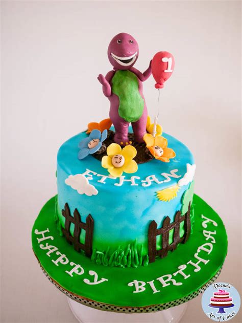 Barney Birthday Cake - Decorated Cake by Veenas Art of - CakesDecor