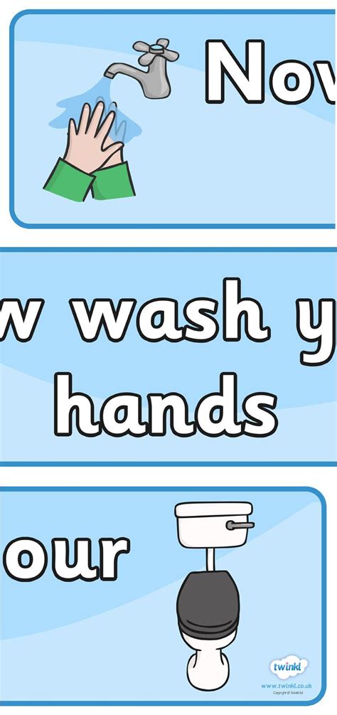 Now Wash Your Hands Banner Teaching Resources Primary Classroom