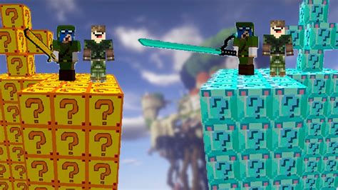 Ilha Da Fortuna Vs Ilha Do Diamante L Minecraft Ilha Do Lucky Block