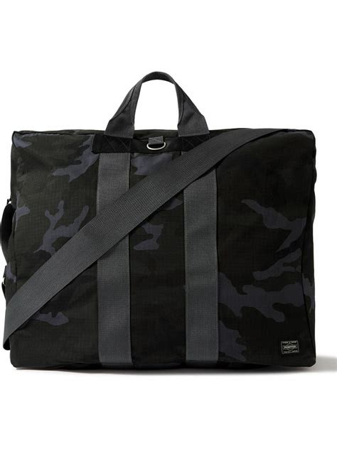 Porter Yoshida And Co Camouflage Print Nylon And Cotton Ripstop Tote