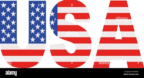 Usa Word With Flag Stock Photo Alamy