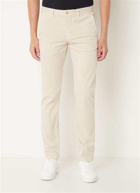 Tommy Hilfiger Slim Fit Chino Met Stretch En Steekzakken • Donkerbeige