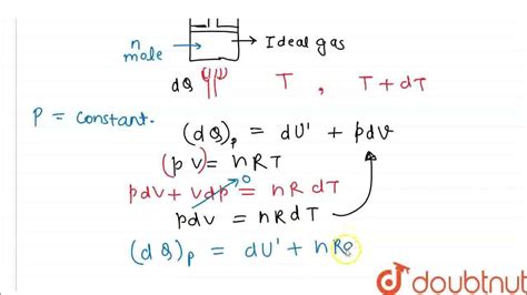 Derive The Relation Between Specific Heats Of A Gas At Constant